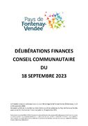 Délibérations et annexes finances du CC du 18.09.2023
